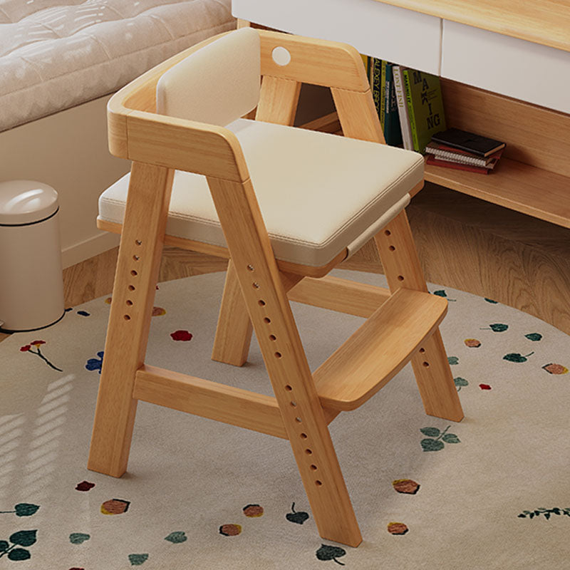 Height-Adjustable Solid Wood Ergonomic Study Chair with Footrest - US Writing Desk