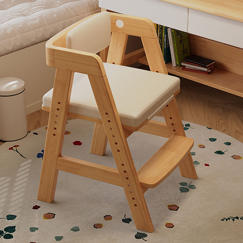 Height-Adjustable Solid Wood Ergonomic Study Chair with Footrest - US Writing Desk