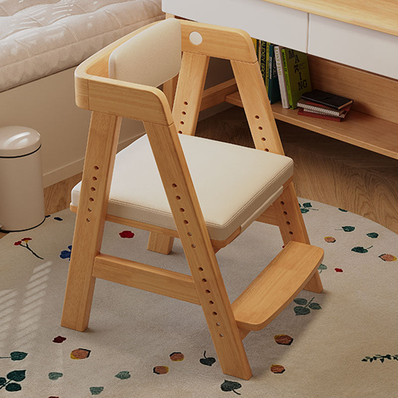 Height-Adjustable Solid Wood Ergonomic Study Chair with Footrest - US Writing Desk