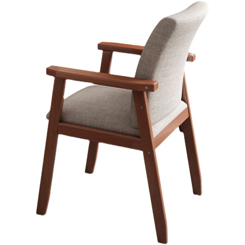 Beck — Solid Wood Dining Chair with Upholstered Seat (Walnut / Cotton & Linen)