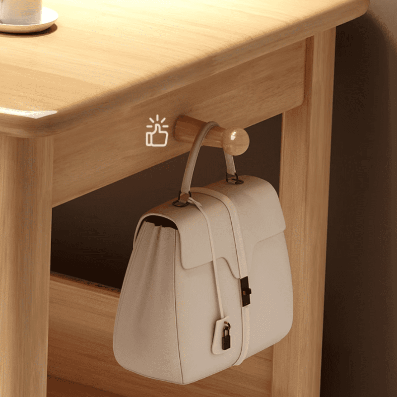 Natural Solid Wood Writing Desk with Storage Drawers – Long Rubberwood Home Office Desk - US Writing Desk