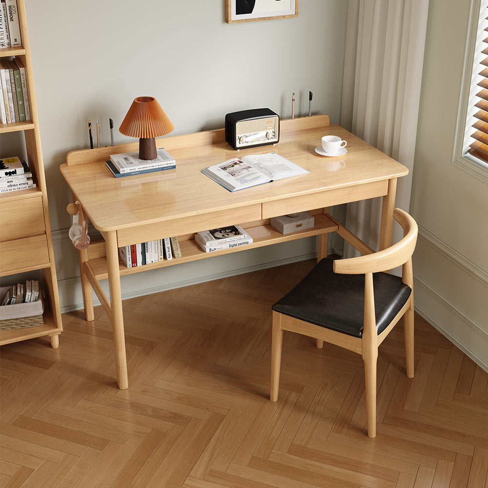 Classic Solid Wood Writing Desk with Two Drawers - US Writing Desk