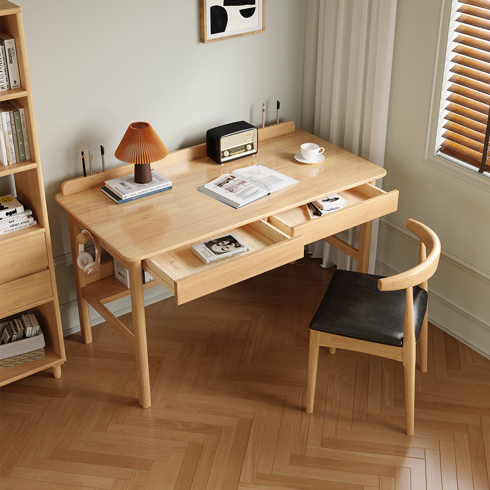 Classic Solid Wood Writing Desk with Two Drawers - US Writing Desk
