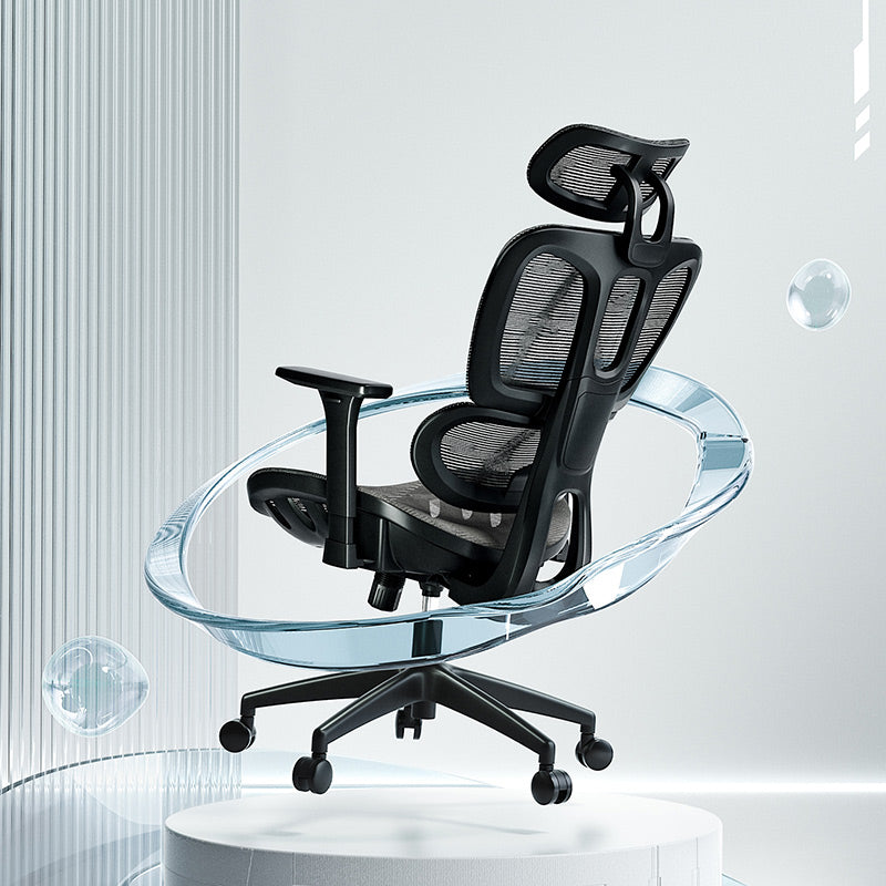 Ergonomic Mesh Office Chair with Adjustable Lumbar, Headrest & Casters - US Writing Desk