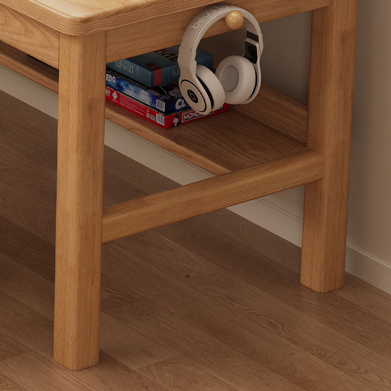 Ellis — Solid Wood Writing Desk with Shelves & Drawers (Ash Veneer, 160/180cm)