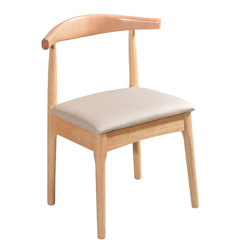 Kade — Dining Chair with PU Leather Cushion & Solid Rubberwood Legs (Grey)