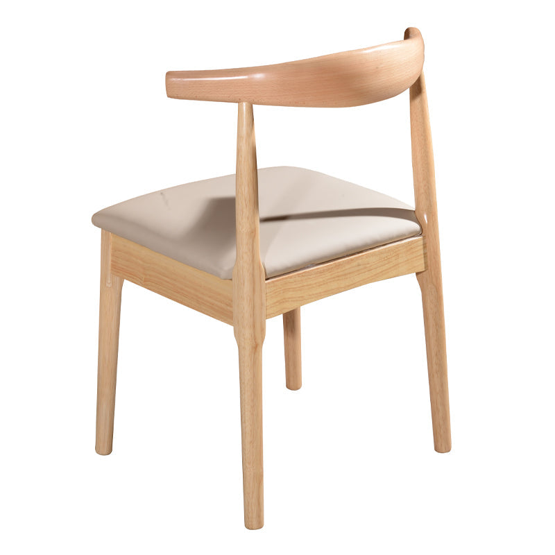 Kade — Dining Chair with PU Leather Cushion & Solid Rubberwood Legs (Grey)