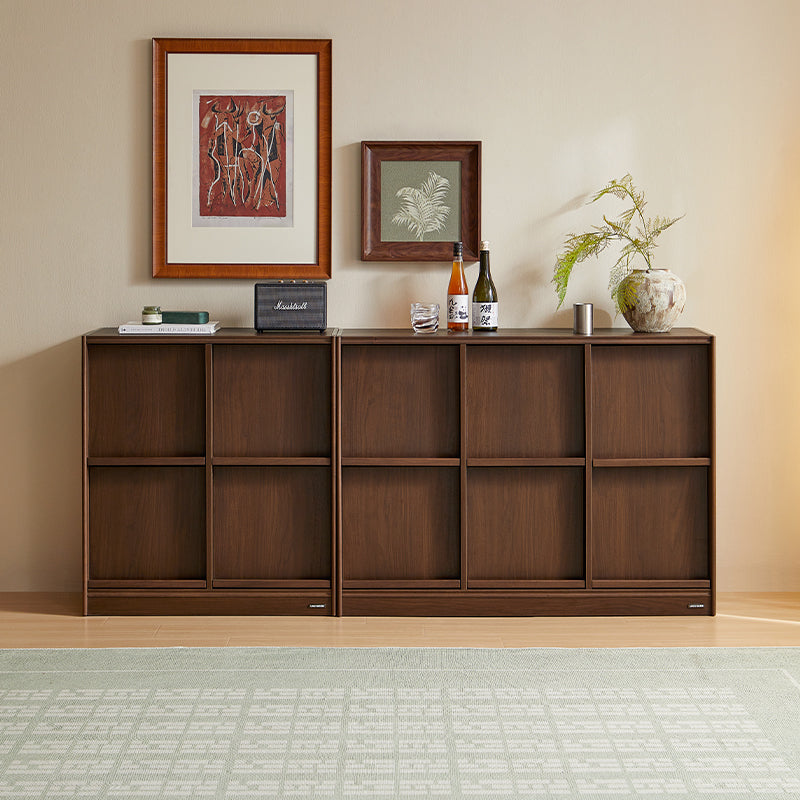Theo — Flip-Door Modular Storage Cabinet with Shelves (Walnut / Engineered Wood)