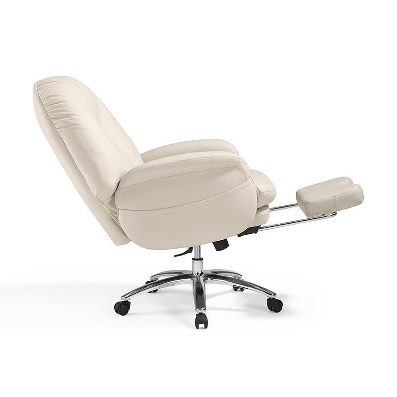 Adjustable Height Office Chair with Retractable Footrest and Storage Pocket - US Writing Desk