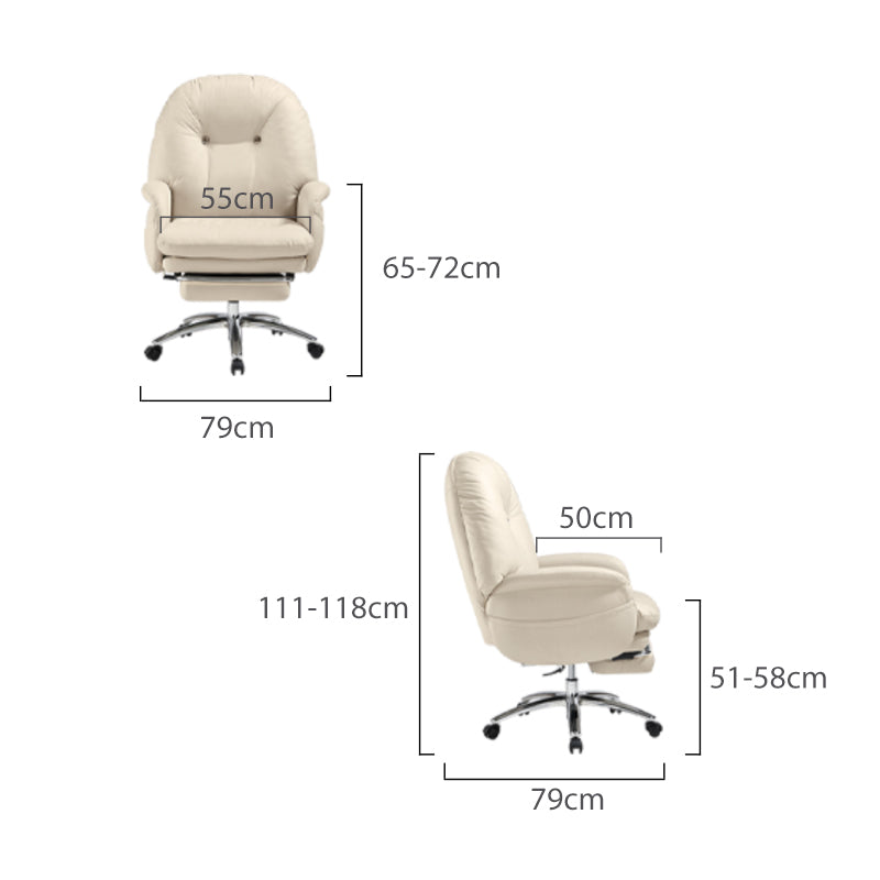 Adjustable Height Office Chair with Retractable Footrest and Storage Pocket - US Writing Desk