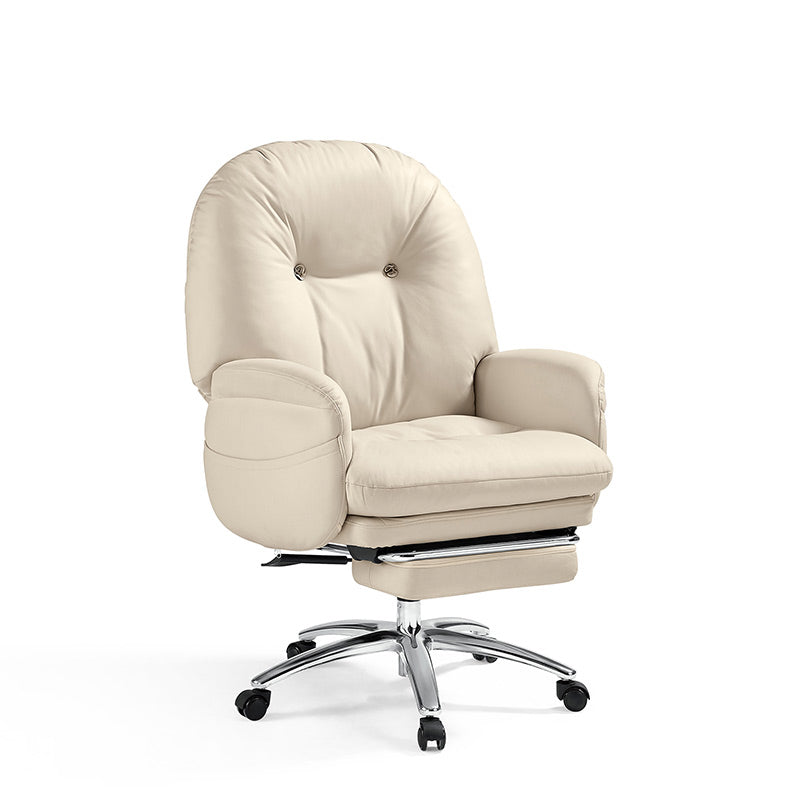 Adjustable Height Office Chair with Retractable Footrest and Storage Pocket - US Writing Desk