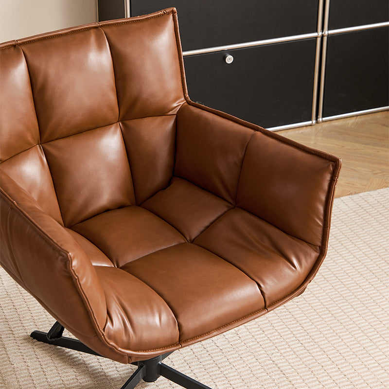 Avery — Ergonomic Office Chair with 360° Swivel & Adjustable Height (Brown PU Leather)