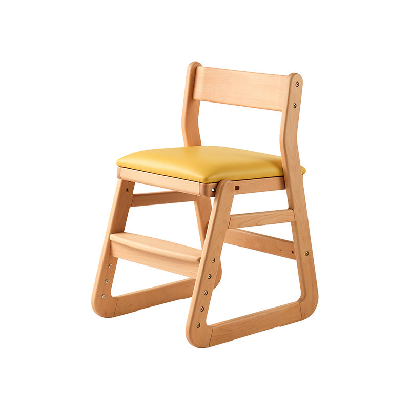 Armless Beech Wood Study Chair with Upholstered Seat Cushion - US Writing Desk