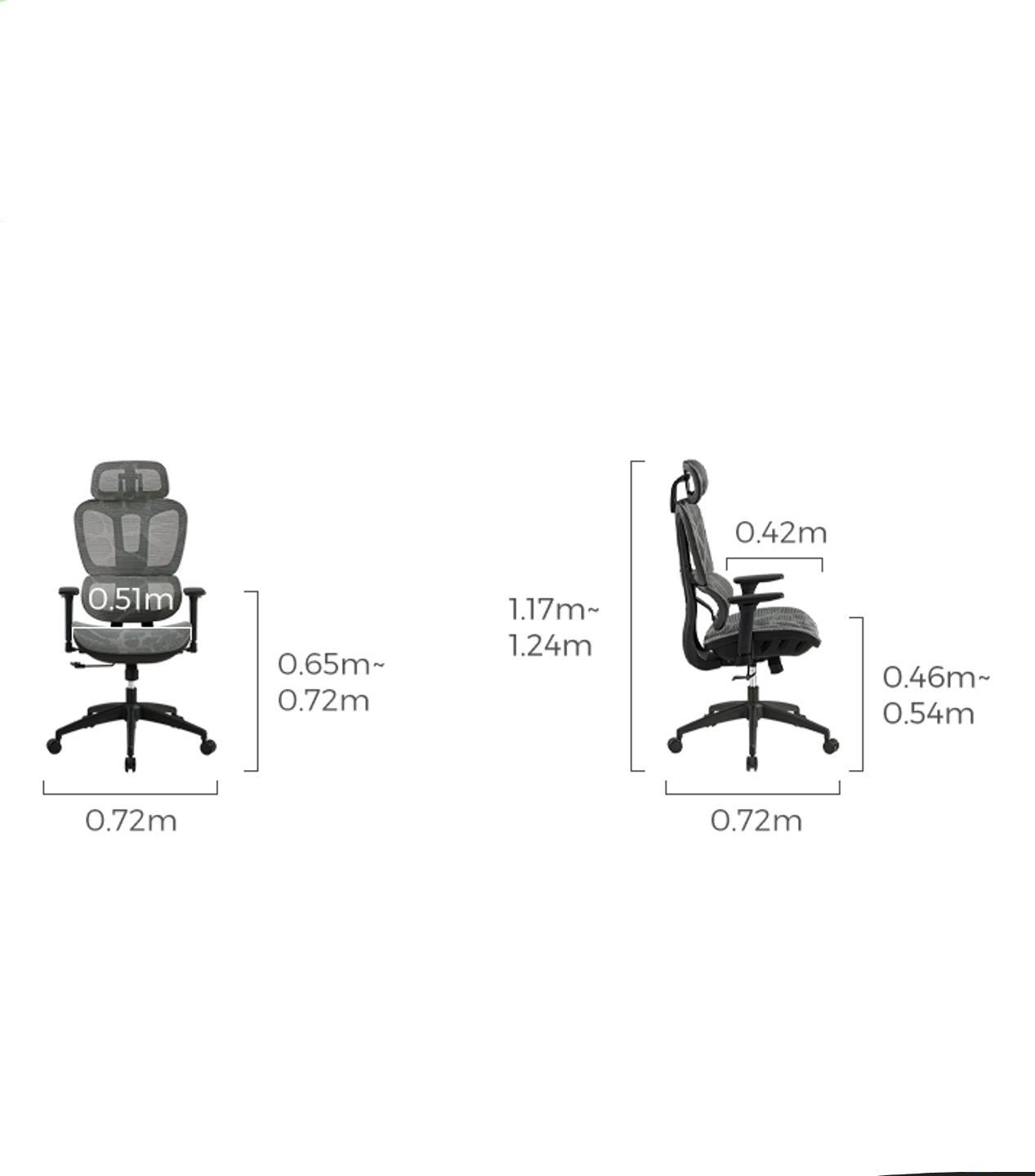 Ergonomic Mesh Office Chair with Adjustable Lumbar, Headrest & Casters - US Writing Desk