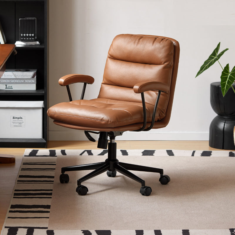 Genuine Leather Adjustable-Height Office Chair - US Writing Desk