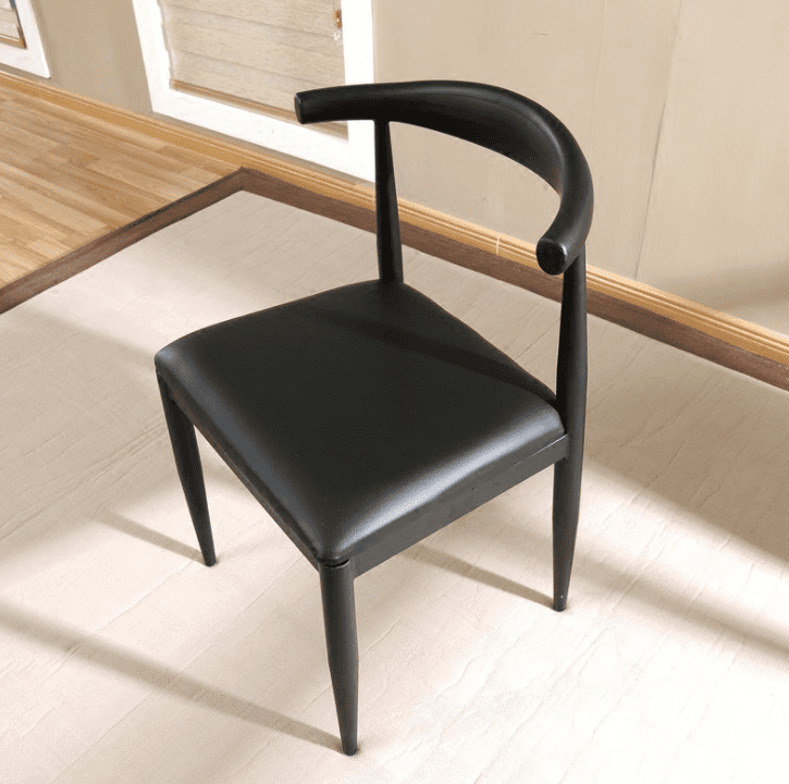 Solid Wood Dining Chair with PU Leather Cushion - Black Seat - US Writing Desk