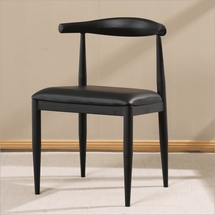 Solid Wood Dining Chair with PU Leather Cushion - Black Seat - US Writing Desk