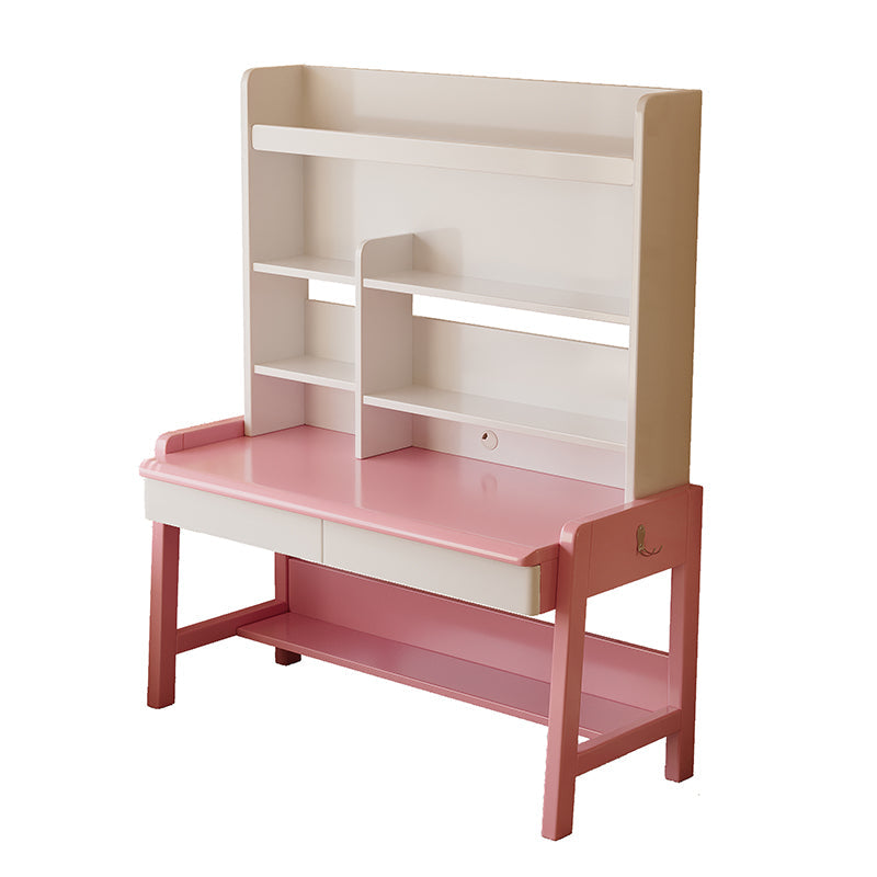 Miles — Writing Desk with Bookshelf & Multi-Zone Storage (Solid Rubberwood)