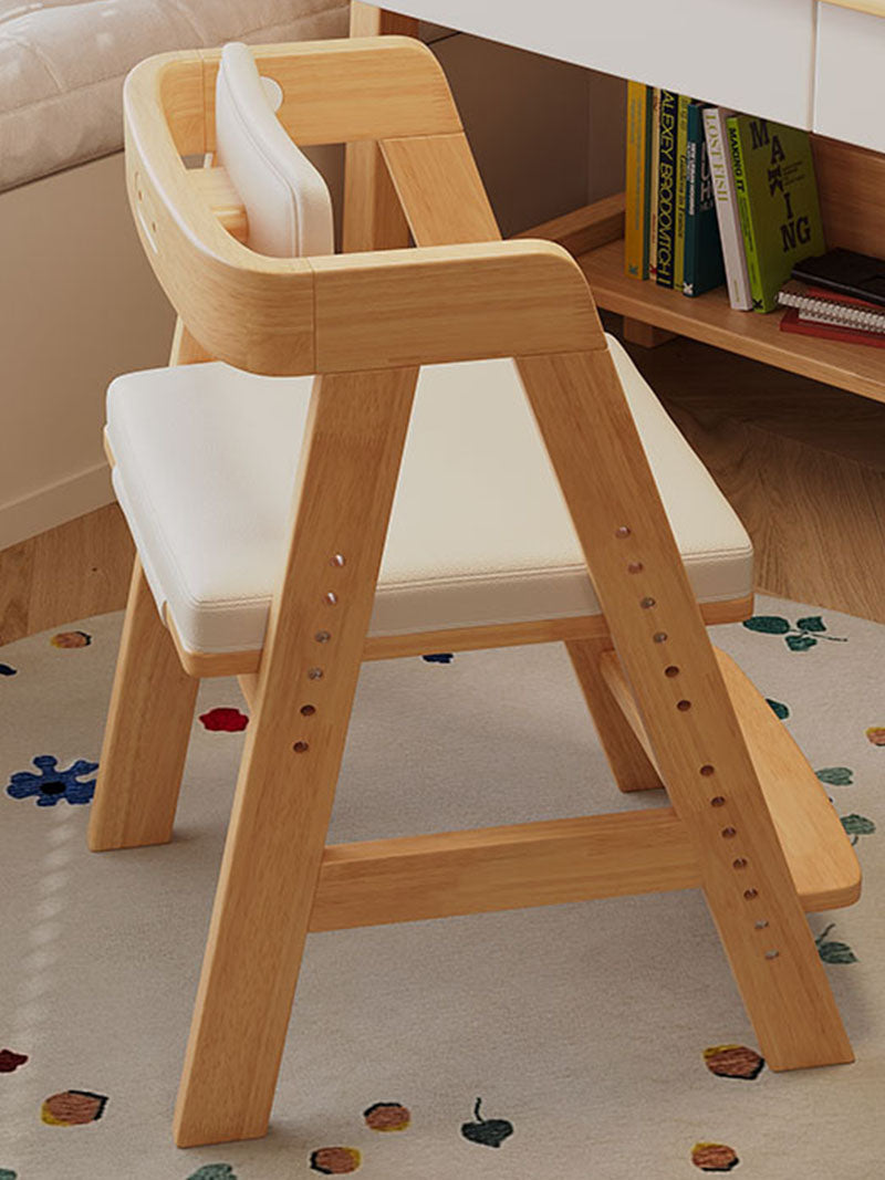 Height-Adjustable Solid Wood Ergonomic Study Chair with Footrest - US Writing Desk