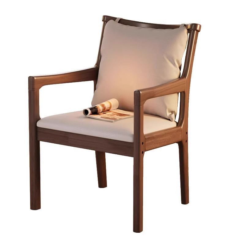 Solid Wood Chair with Fabric Seat Cushion - US Writing Desk