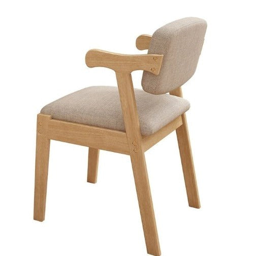 Solid Timber Z Shape Chair/Study Chair/Pinewood/Cotton and Linen - US Writing Desk
