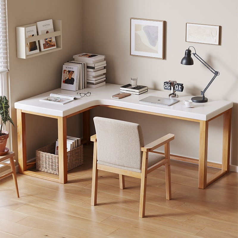 Minimalist Solid Wood Corner Writing Desk (L-Shaped) - US Writing Desk