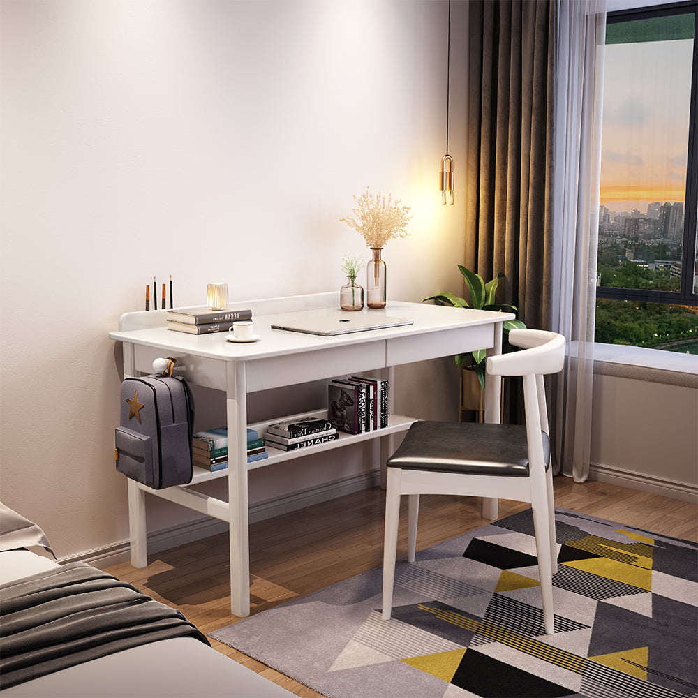 Classic Solid Wood Writing Desk with Two Drawers - US Writing Desk