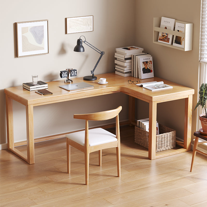 Minimalist Solid Wood Corner Writing Desk (L-Shaped) - US Writing Desk