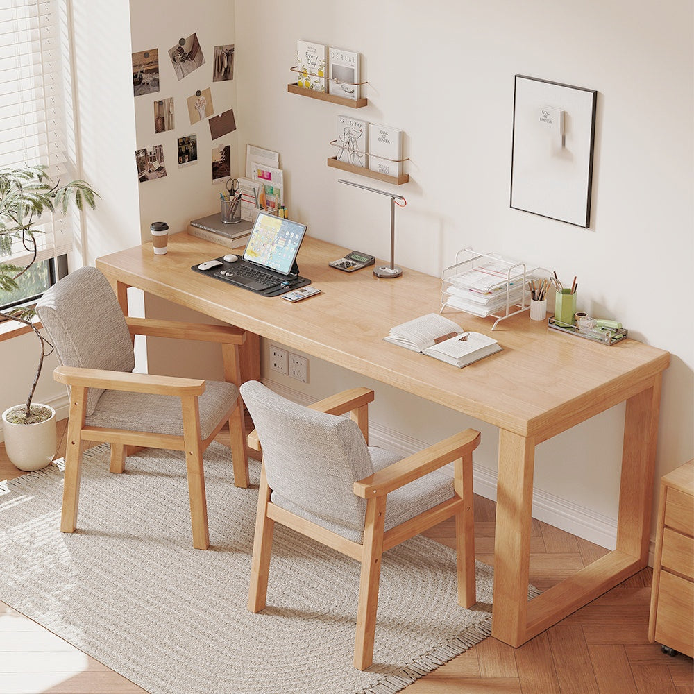 Classic Solid Wood Slab Writing Desk (Multiple Sizes & Colors) - US Writing Desk