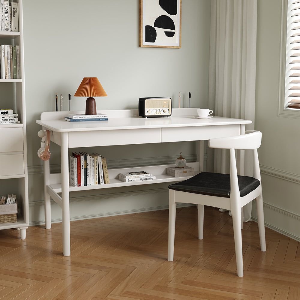 Classic Solid Wood Writing Desk with Two Drawers - US Writing Desk