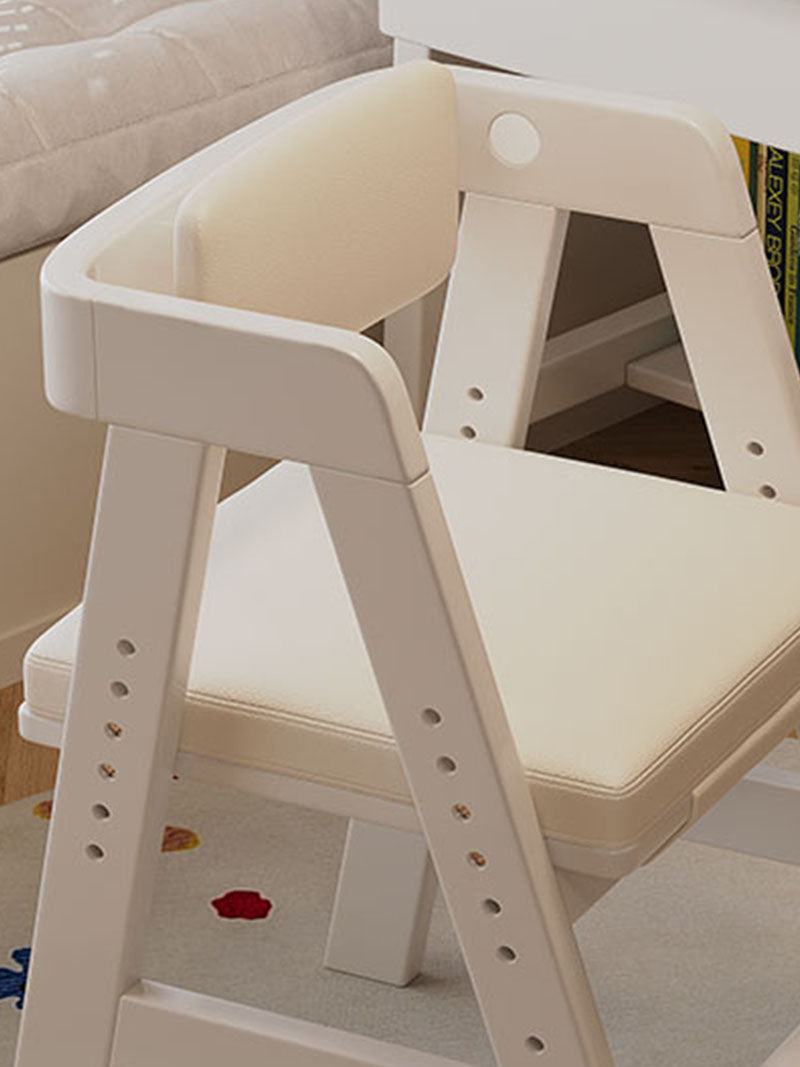 Height-Adjustable Solid Wood Ergonomic Study Chair with Footrest - US Writing Desk