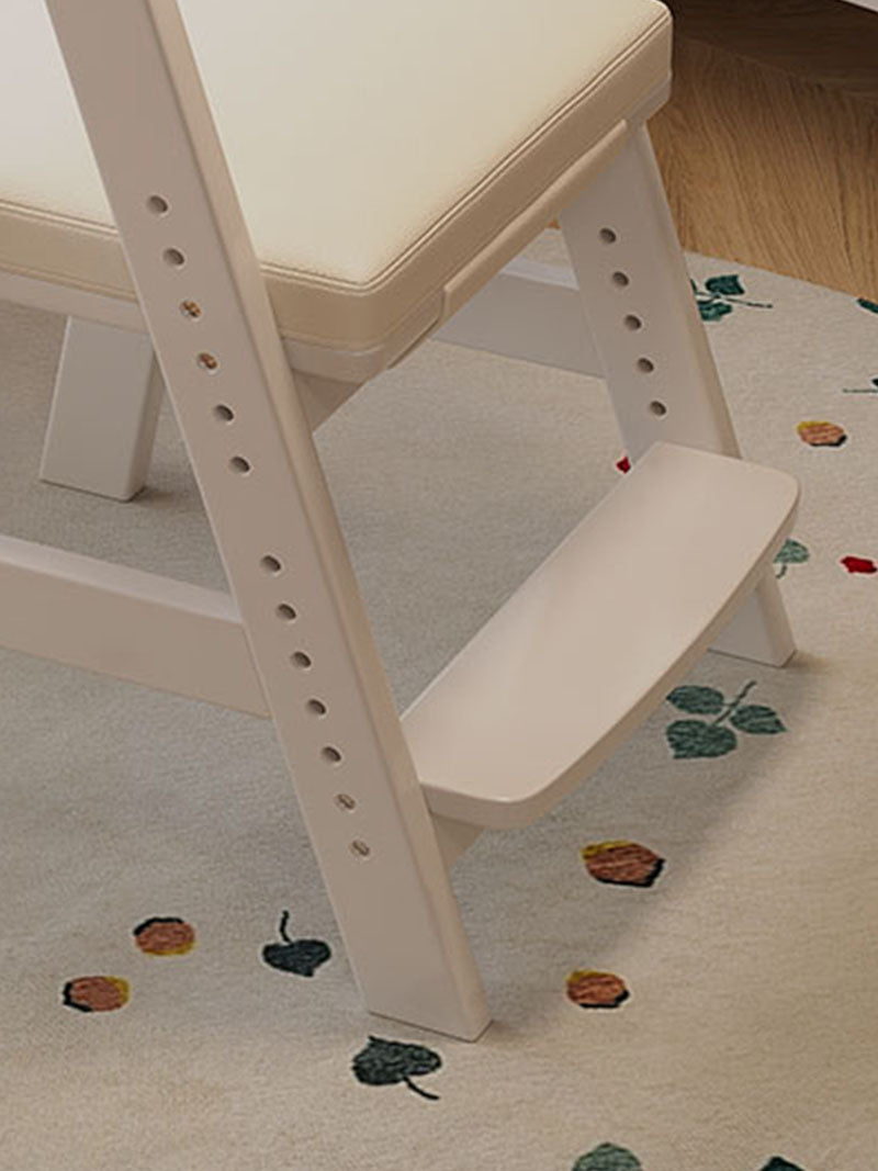 Height-Adjustable Solid Wood Ergonomic Study Chair with Footrest - US Writing Desk