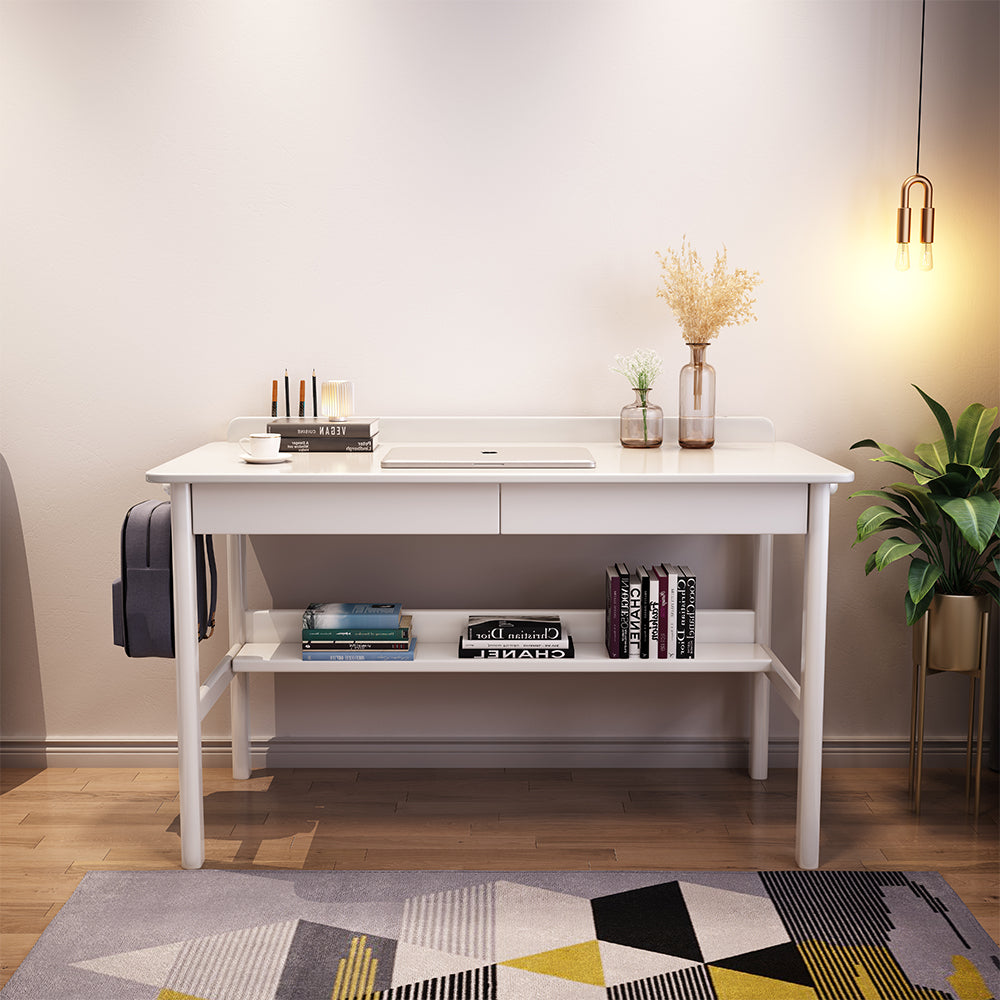 Classic Solid Wood Writing Desk with Two Drawers - US Writing Desk
