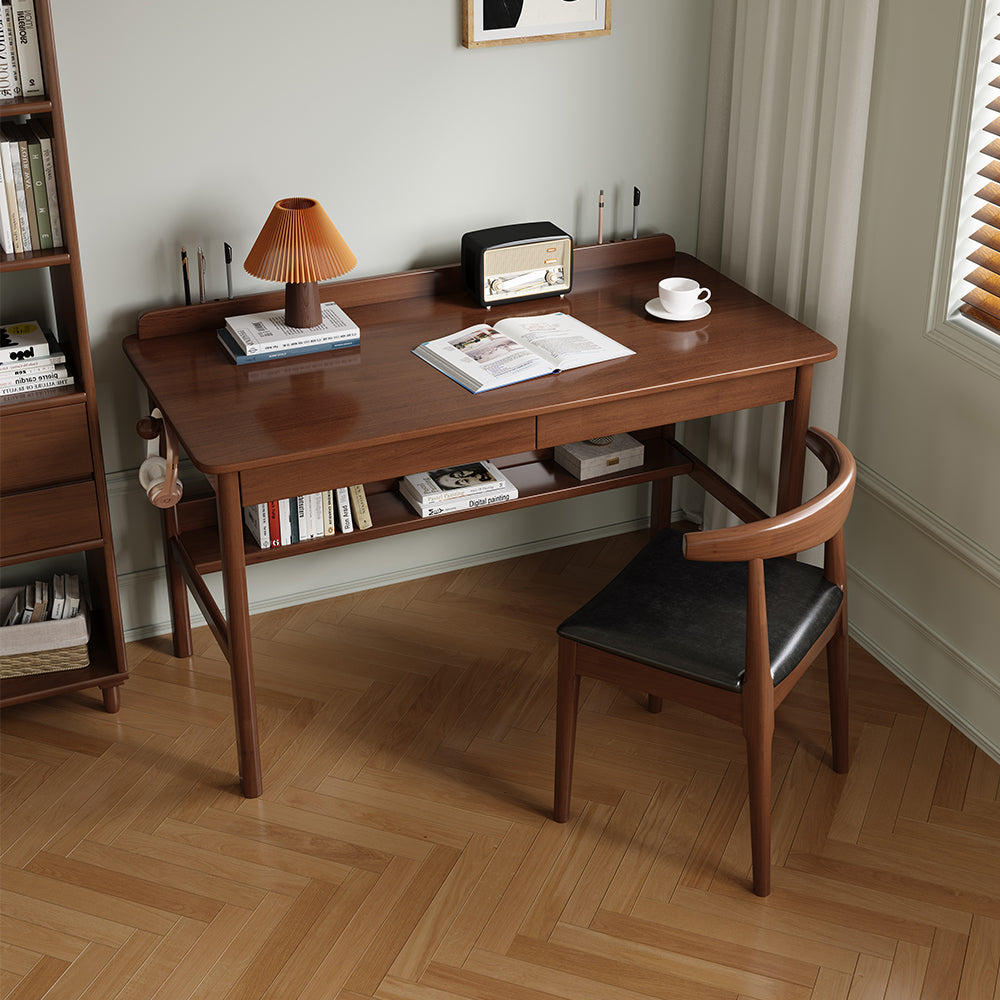 Classic Solid Wood Writing Desk with Two Drawers - US Writing Desk