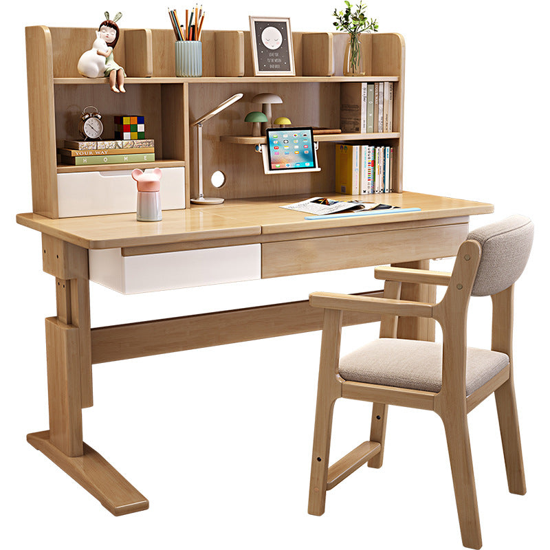 Height-Adjustable Writing Desk with Shelf - US Writing Desk