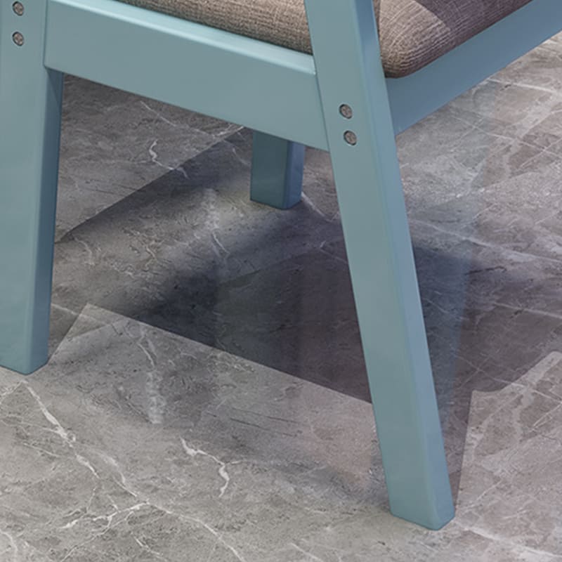 Solid Wood Z-Shape Dining Chair with Cotton & Linen Upholstery - Blue - US Writing Desk