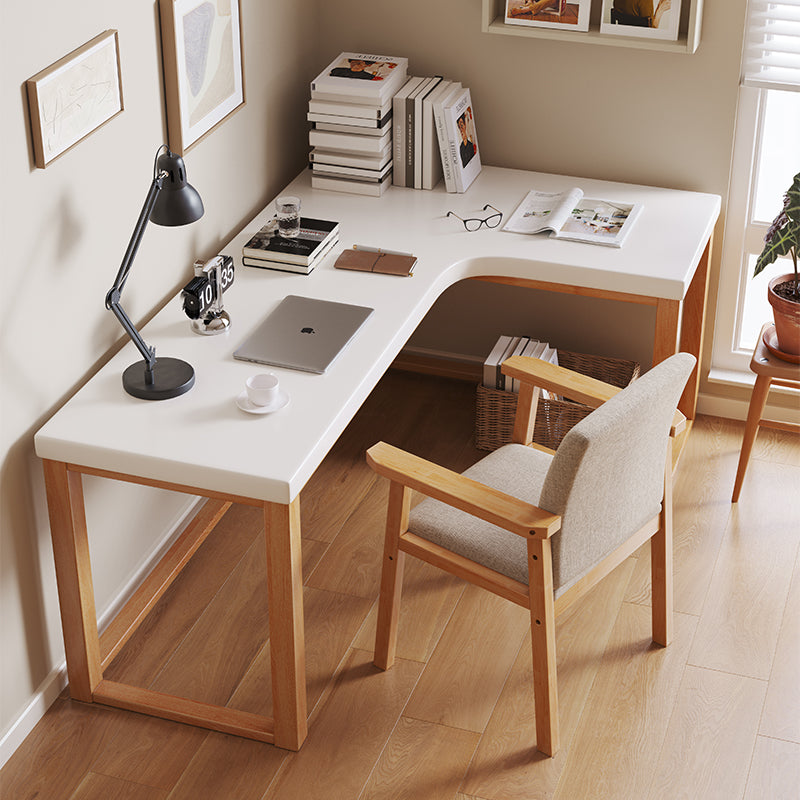 Minimalist Solid Wood Corner Writing Desk (L-Shaped) - US Writing Desk