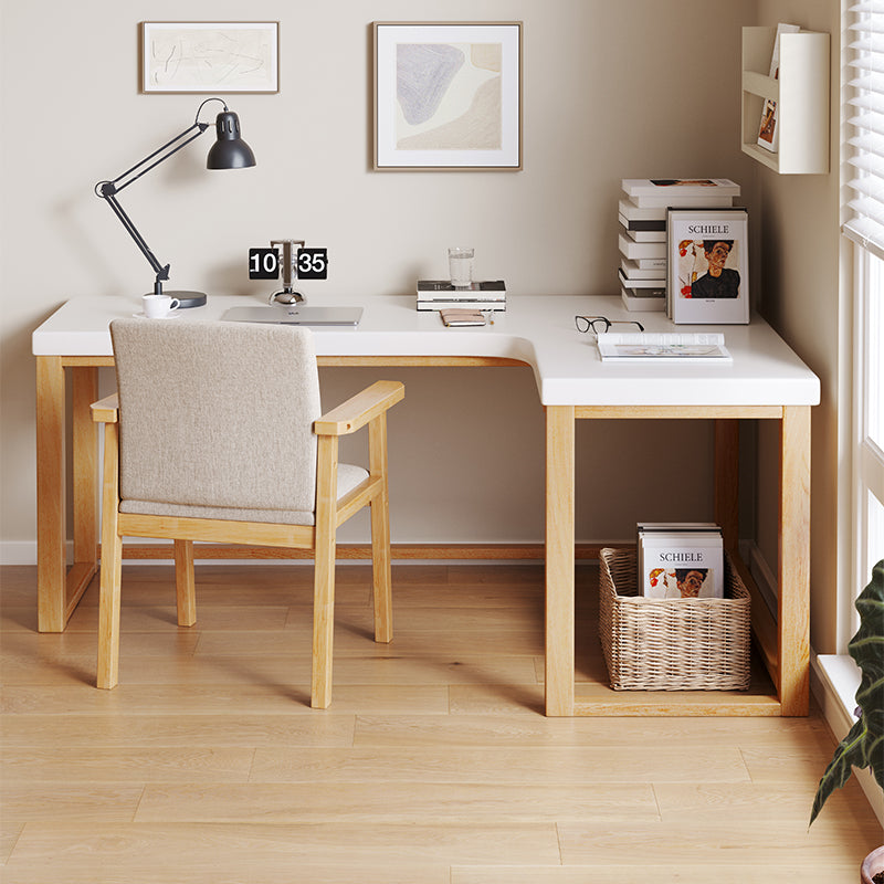 Minimalist Solid Wood Corner Writing Desk (L-Shaped) - US Writing Desk