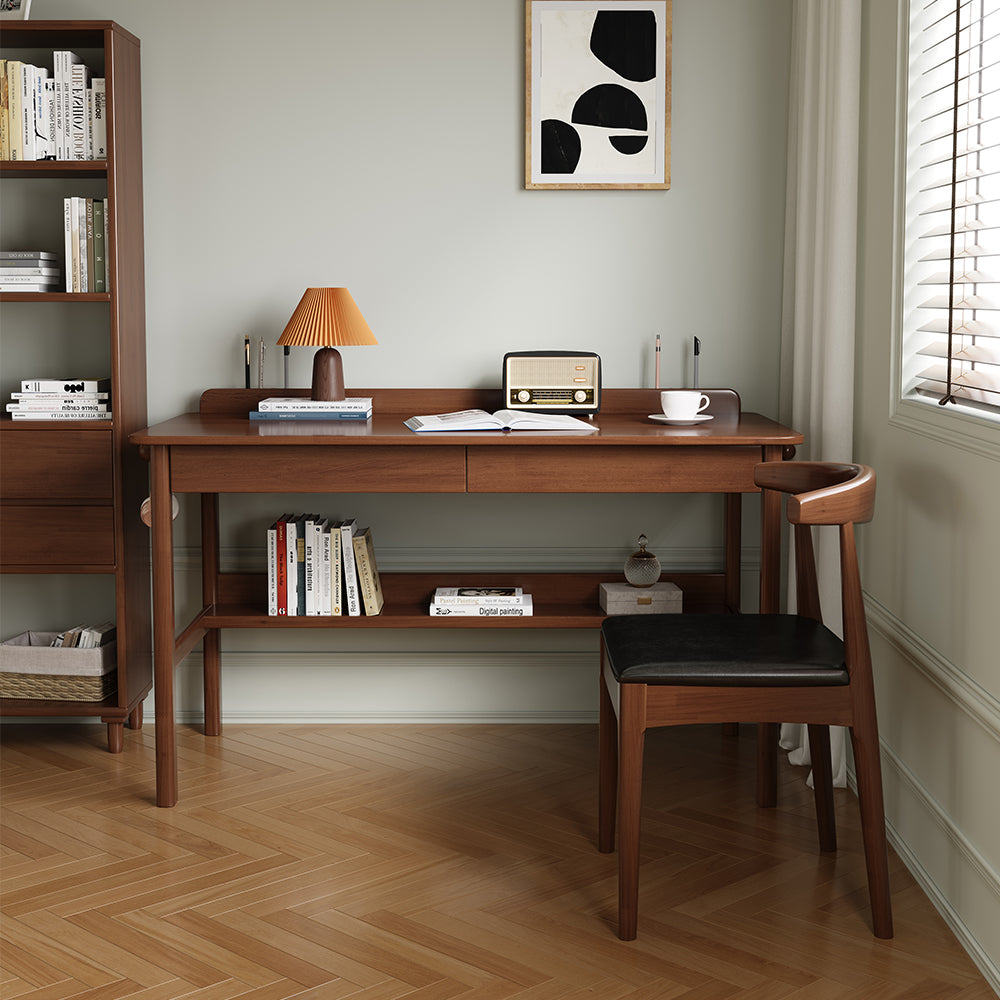 Classic Solid Wood Writing Desk with Two Drawers - US Writing Desk