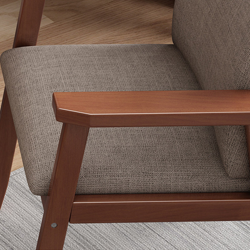Beck — Solid Wood Dining Chair with Upholstered Seat (Walnut / Cotton & Linen)