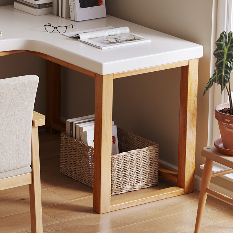 Minimalist Solid Wood Corner Writing Desk (L-Shaped) - US Writing Desk