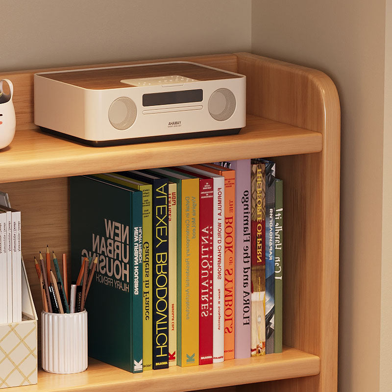 Bryce — Solid Wood Study Desk with Shelf, Drawers & Bookcase (Rubberwood)
