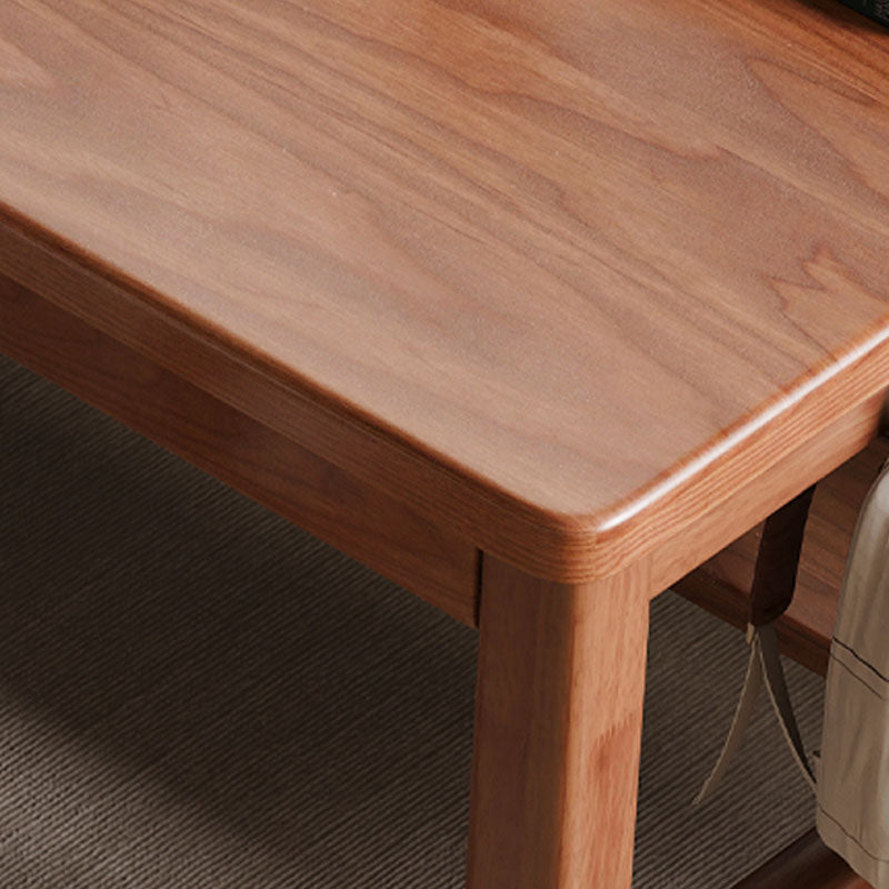 Walnut Solid Wood Writing Desk with Drawers – Classic Study Table 63”/71” - US Writing Desk