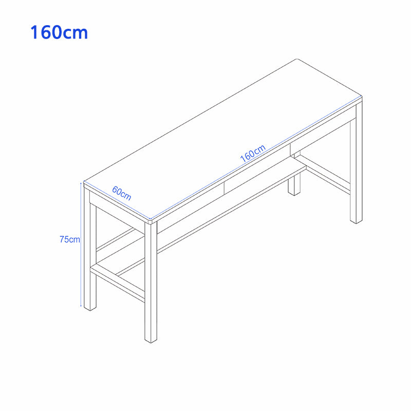 Black Solid Wood Writing Desk with Drawers – Classic Study Desk 63”/71” - US Writing Desk