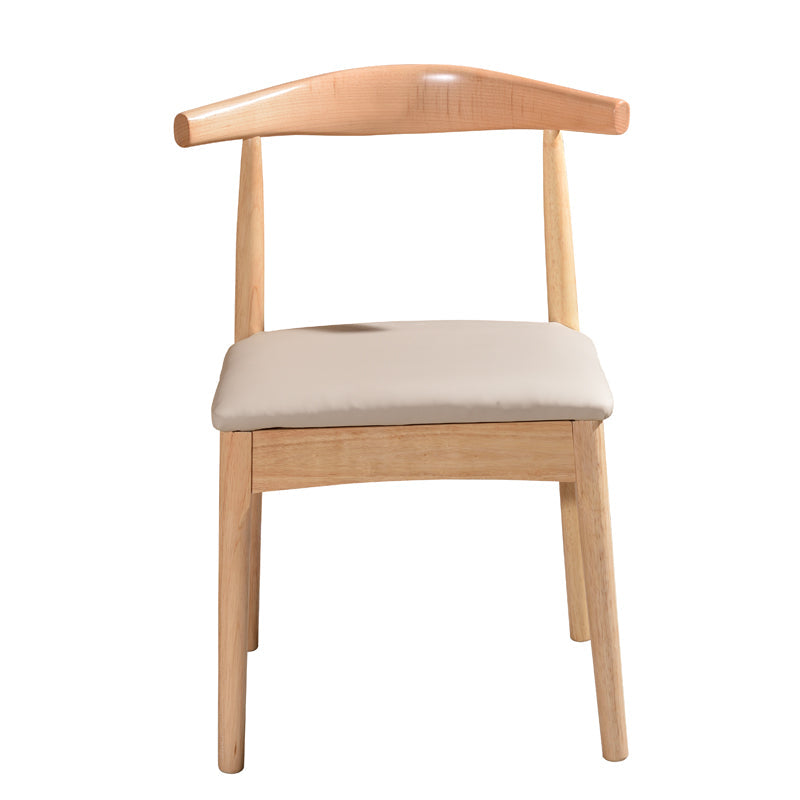Kade — Dining Chair with PU Leather Cushion & Solid Rubberwood Legs (Grey)