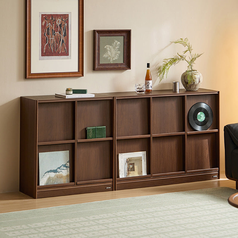Theo — Flip-Door Modular Storage Cabinet with Shelves (Walnut / Engineered Wood)