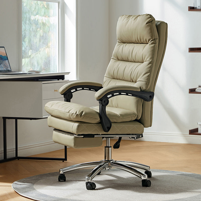 Reclining Ergonomic Office Chair with Armrests and Retractable Footrest - US Writing Desk