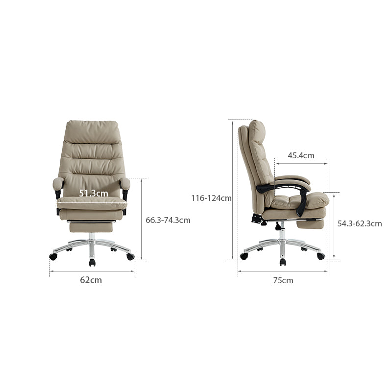 Reclining Ergonomic Office Chair with Armrests and Retractable Footrest - US Writing Desk