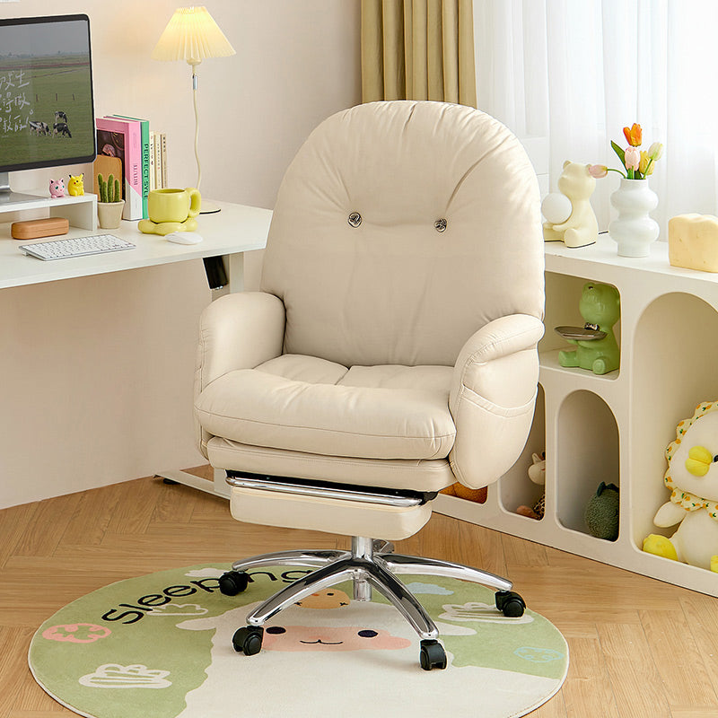 Adjustable Height Office Chair with Retractable Footrest and Storage Pocket - US Writing Desk