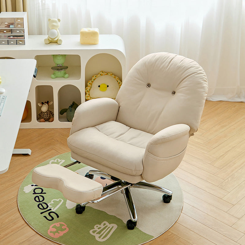 Adjustable Height Office Chair with Retractable Footrest and Storage Pocket - US Writing Desk